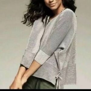 Cabi Cupid Cardigan Striped Dolman Sleeves Zip Up Front Center Sweater